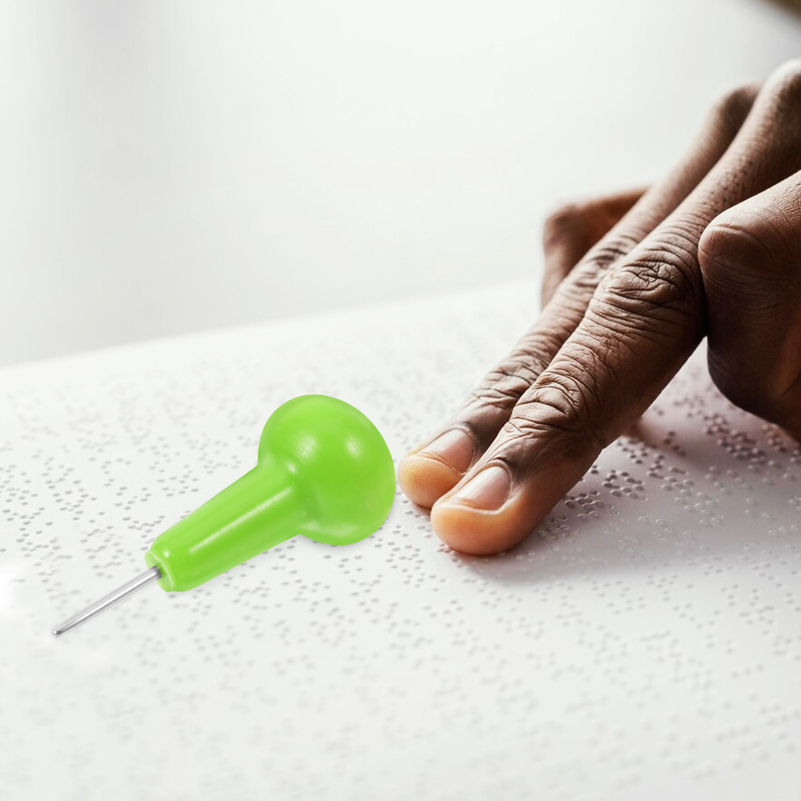 Writing Tools - Grüner Braille-Schreibstift, tragbares Braille-Stylus-Werkzeug für blinde