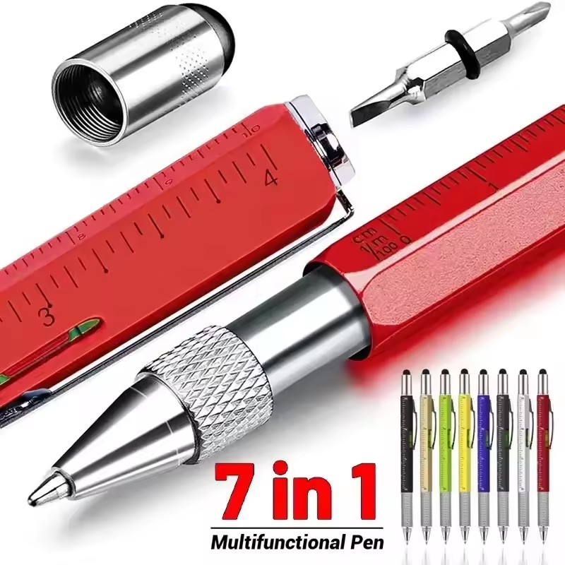 Writing Tools - 7-in-1 Multifunktionsstift Touchscreen-Stylus Kapazitiver Stift mit