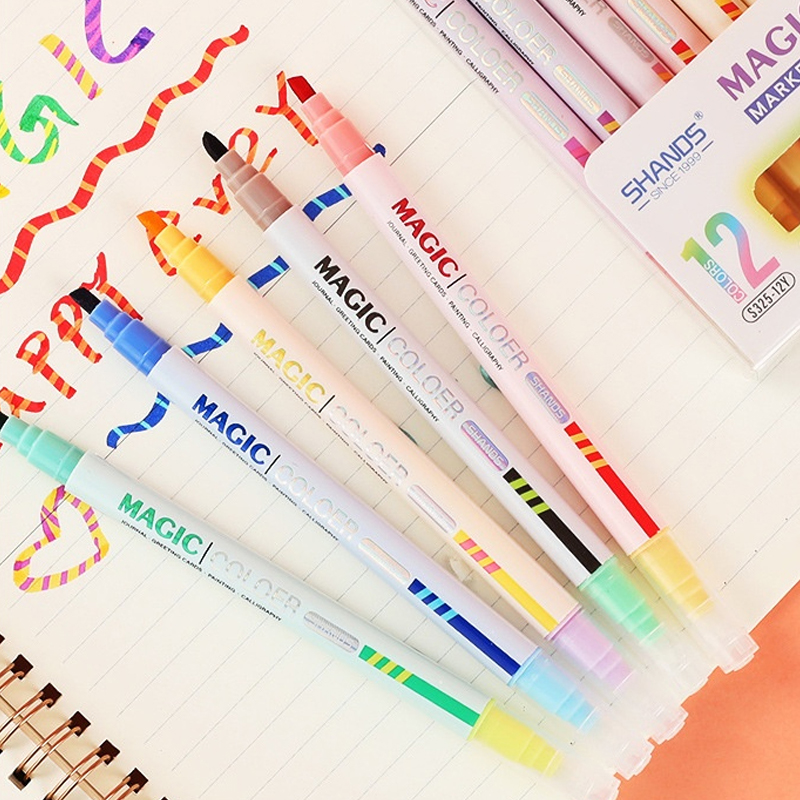 Doppelseitiges Textmarker-Set  – Pastel Highlighter Set Double Ended Bewertung und Preis