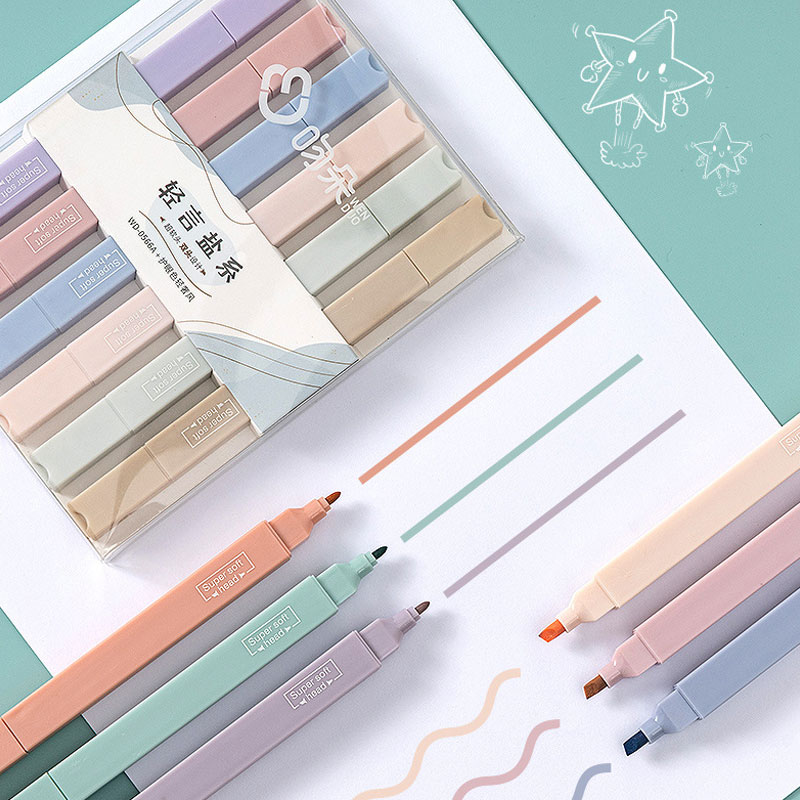 6-teiliges doppelseitiges Text – Pastel Highlighter Set Double Ended Bewertung und Preis