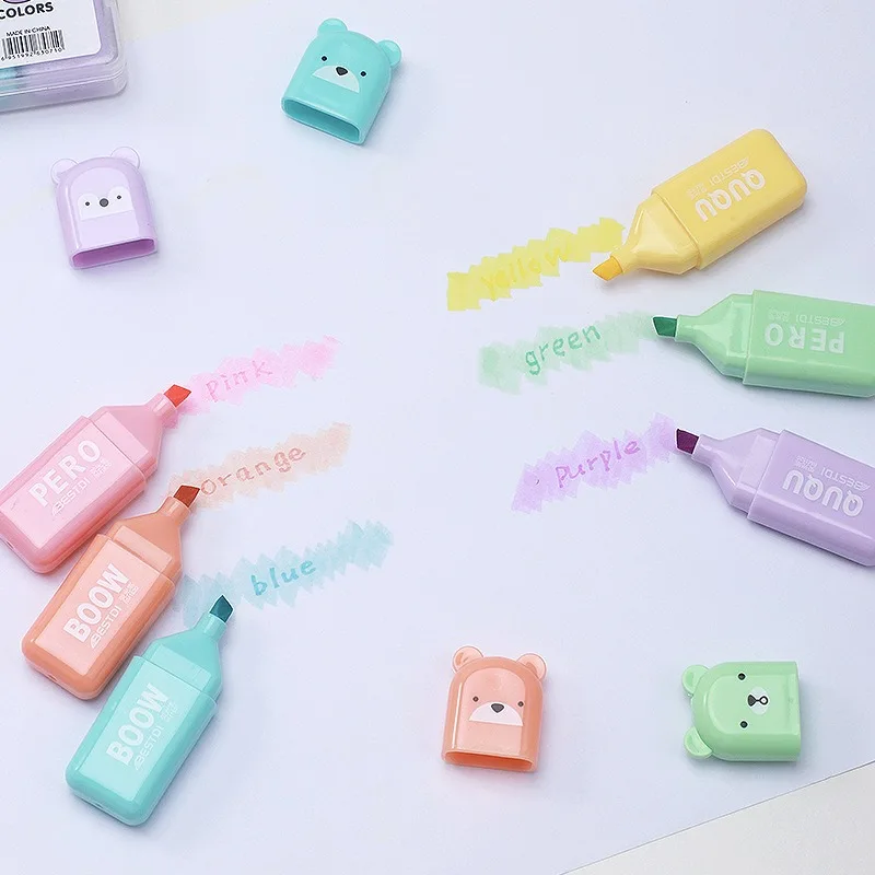 Kawaii Bär Textmarker-Set, nie – Pastel Highlighter Set Double Ended Bewertung und Preis